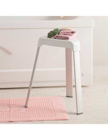 Taburete de Baño, Blanco, 25 x 29 x 45 cm BASICS