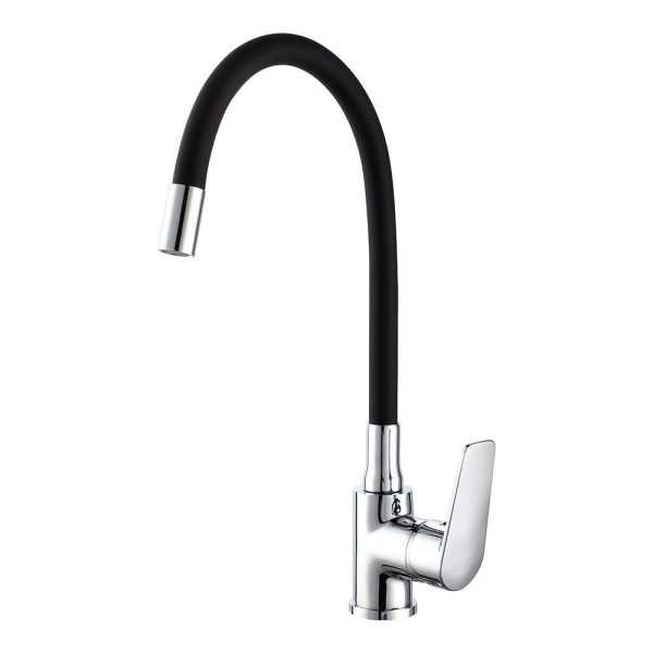 Grifo Monomando de Cocina Caño Alto Flexible Negro Serie Baiona EDM