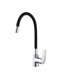 Grifo Monomando de Cocina Caño Alto Flexible Negro Serie Baiona EDM
