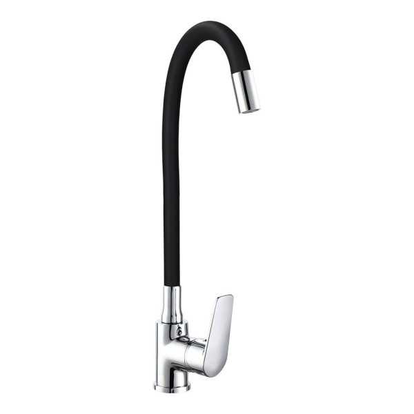 Grifo Monomando de Cocina Caño Alto Flexible Negro Serie Baiona EDM