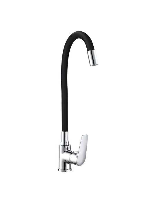 Grifo Monomando de Cocina Caño Alto Flexible Negro Serie Baiona EDM