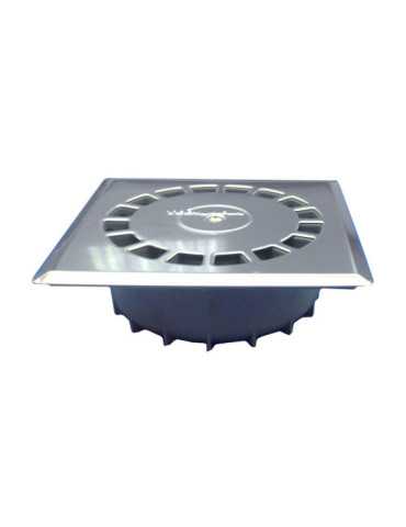 Sumidero PVC Sifonico Vertical Estandar Inoxidable T-88 I 20 x 20 cm / 216 x 216 x 70 mm / Ø110 - 90 mm TECNOAGUA