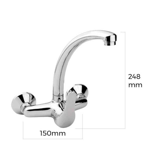 Grifo Monomando de Cocina Caño Alto Empotrado Serie Saona EDM