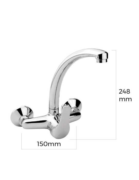 Grifo Monomando de Cocina Caño Alto Empotrado Serie Saona EDM