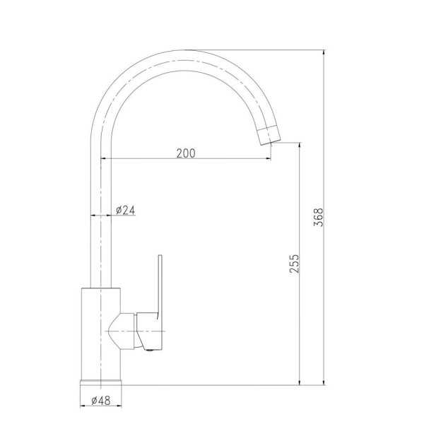 Grifo Monomando de Cocina Caño Alto Negro Mate Serie Miño VERHAL
