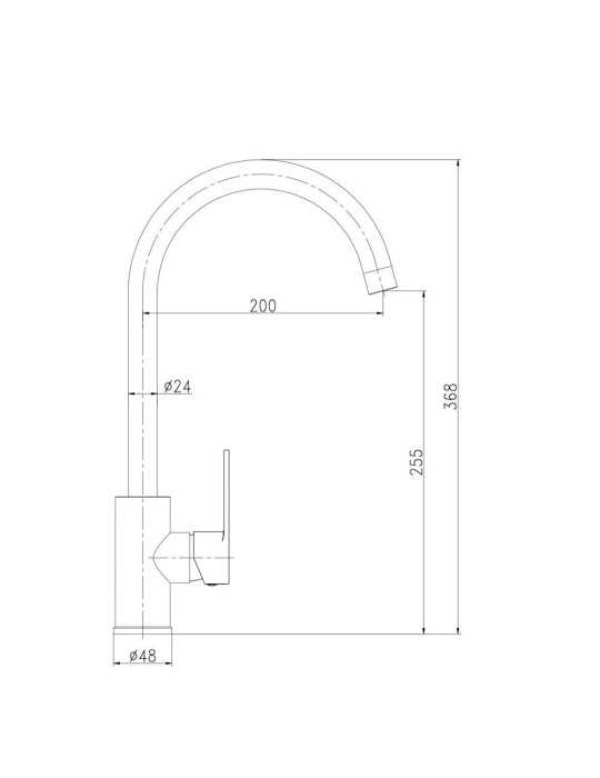 Grifo Monomando de Cocina Caño Alto Negro Mate Serie Miño VERHAL