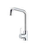 Grifo Monomando de Cocina Caño Alto Plateado Brillo Serie Zeta VERHAL