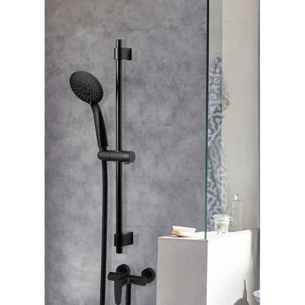 Barra de Ducha con Flexo y Mango Serie Young Line Negro Mate WENKO