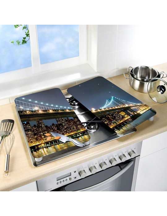 Placas Cobertoras de Vidrio Brooklyn Bridge 30 x 52 cm, 2 uds WENKO