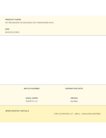 Kit Mecanismo de Descarga D1P AH0003300R ROCA 2
