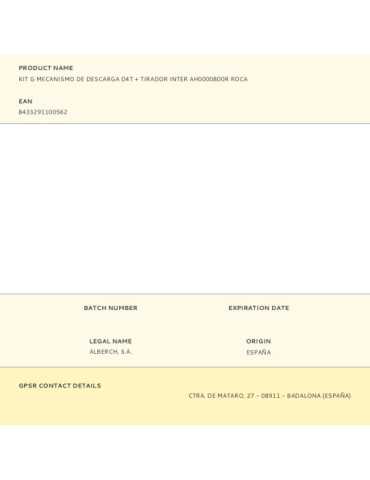 Kit G Mecanismo de Descarga D4T + Tirador Inter AH0000800R ROCA 2