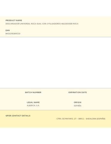 Descargador Universal Dual con 2 Pulsadores A822505500 ROCA 2