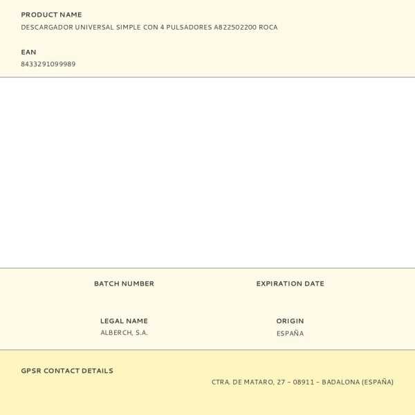 Descargador Universal Simple con 4 Pulsadores A822502200 ROCA