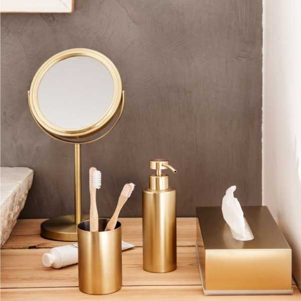 Escobillero WC Inox, Dorado, Ø 9 x 40,5 cm ANDREA HOUSE