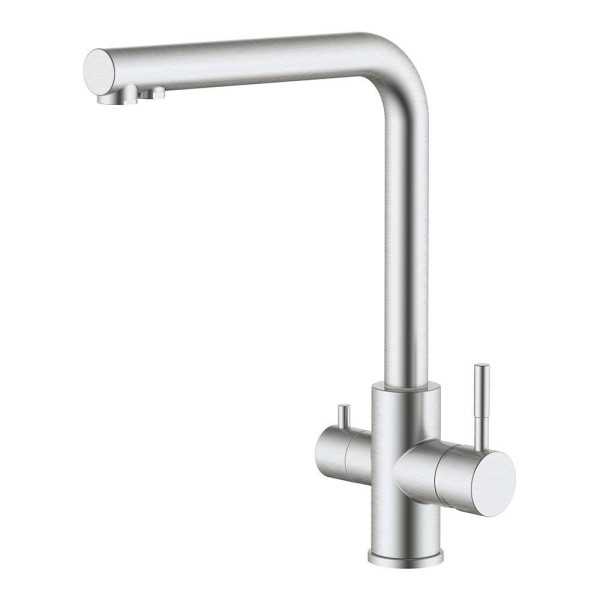 Grifo Monomando de Cocina Caño Alto Osmosis, Inox Cepillado, 3 Vías VERHAL