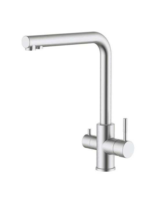 Grifo Monomando de Cocina Caño Alto Osmosis, Inox Cepillado, 3 Vías VERHAL