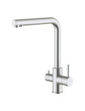 Grifo Monomando de Cocina Caño Alto Osmosis, Inox Cepillado, 3 Vías VERHAL