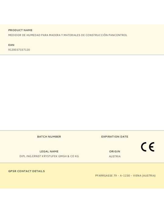 Medidor de Humedad para Madera, Materiales de Construcción y Papel PANCONTROL
