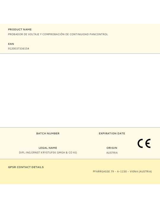 Probador de Voltaje y Comprobación de Continuidad PANCONTROL