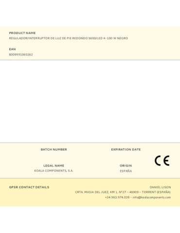 Regulador/Interruptor de Luz de Pie Redondo 5600/LED 4-100 W Negro RONDO 2