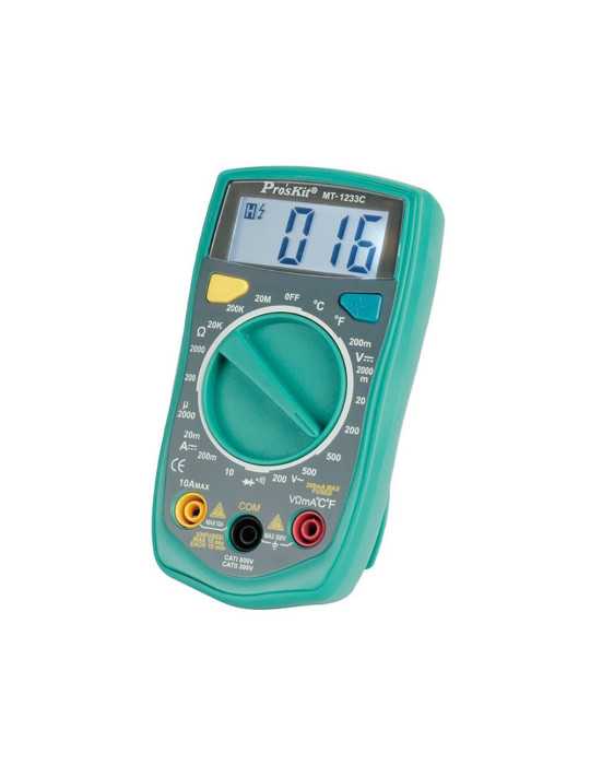 Multímetro Digital 3 ½ Dígitos con Test de Temperatura PROSKIT