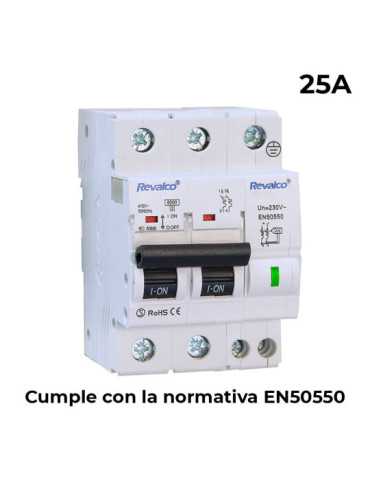 Iga 2P 25A C 10KA - Proteccion Contra Sobretensiones Permanente Segun Normativa EN-50550 REVALCO