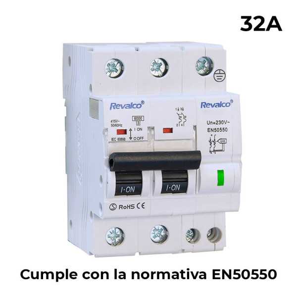 Iga 2P 32A C 10KA - Proteccion Contra Sobretensiones Permanente Segun Normativa EN-50550 REVALCO
