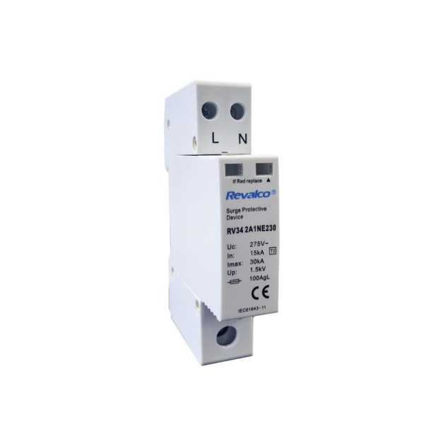 Protector Sobretension Transitorio 1P+N 30kA C 230Vac 1 Modulo (Retractilado) REVALCO