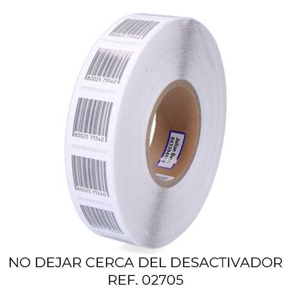 Pack 2000 Etiquetas Anti Robo 410 Blanca Código de Barras 7909949 CHECKPOINT