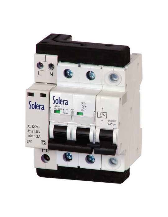 Magnetotermico 1P+N 25A + Protector Sobretensiones Permanente y Transitorio C 10kA 230Vca SOLERA