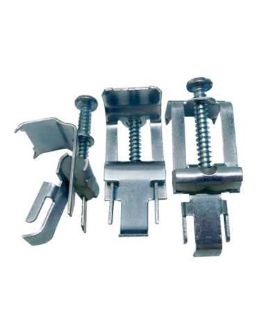 Grapas Sujeción Fregadero GRP03, Acero, Acabado Niquelado, 50 x 18 mm, 6 uds, Blister EDM