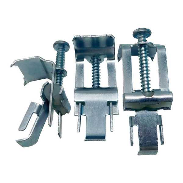Grapas Sujeción Fregadero GRP03, Acero, Acabado Niquelado, 50 x 18 mm, 6 uds, Blister EDM