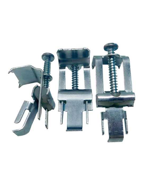 Grapas Sujeción Fregadero GRP03, Acero, Acabado Niquelado, 50 x 18 mm, 6 uds, Blister EDM