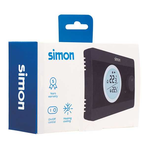 Termostato Digital On/Off, Negro SIMON