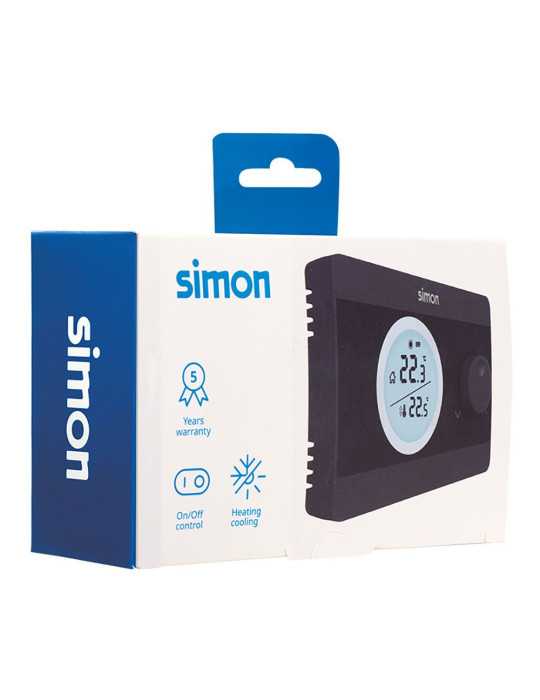 Termostato Digital On/Off, Negro SIMON