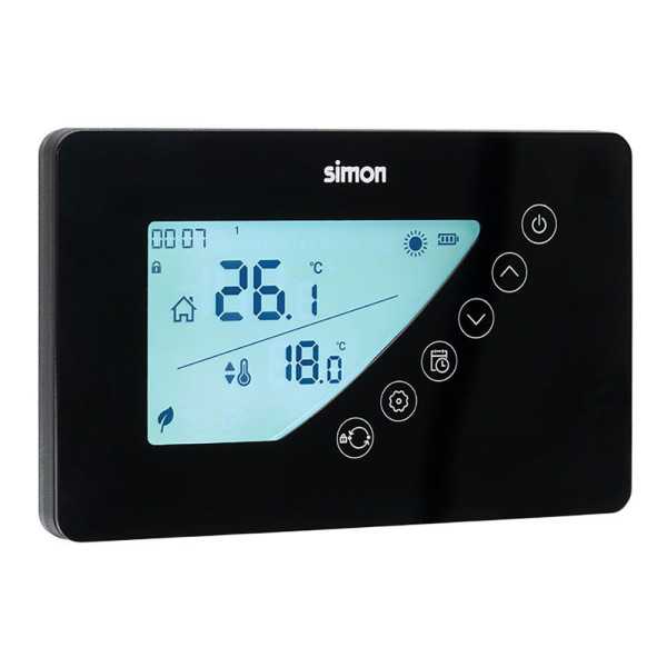 Termostato Digital con Programación Semanal, Negro SIMON