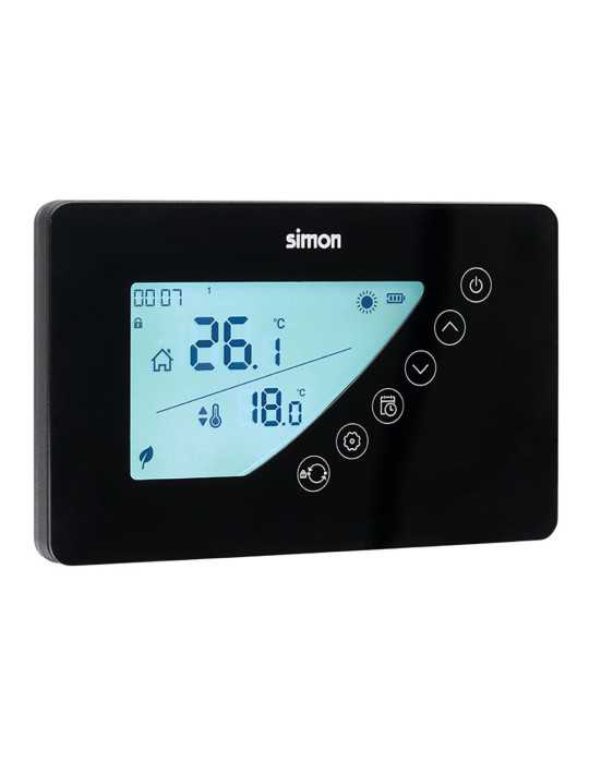 Termostato Digital con Programación Semanal, Negro SIMON