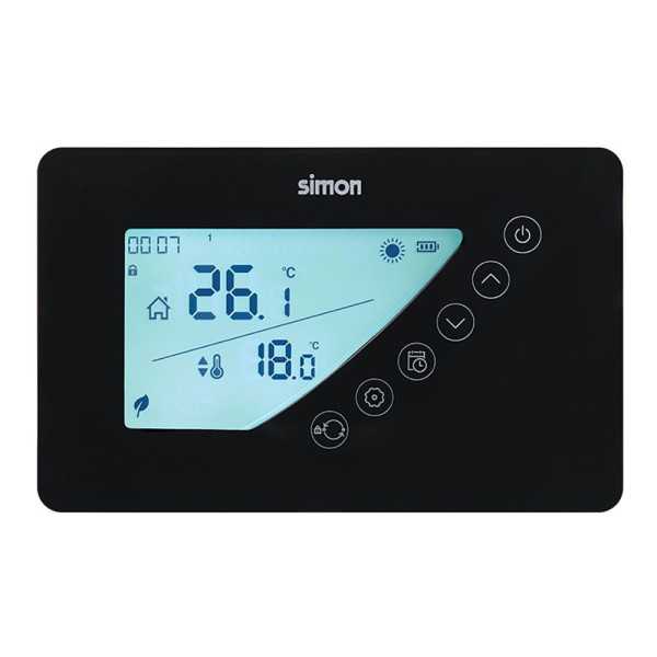 Termostato Digital con Programación Semanal, Negro SIMON