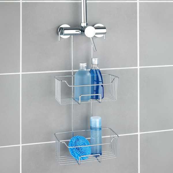 Cesto para la Ducha Doble Piso, Milo, 25 x 14 x 55 cm WENKO