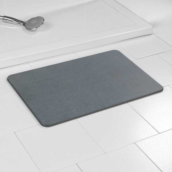 Alfombra de Baño Antideslizante de Diatomita, Gris, 60 x 39 cm WENKO