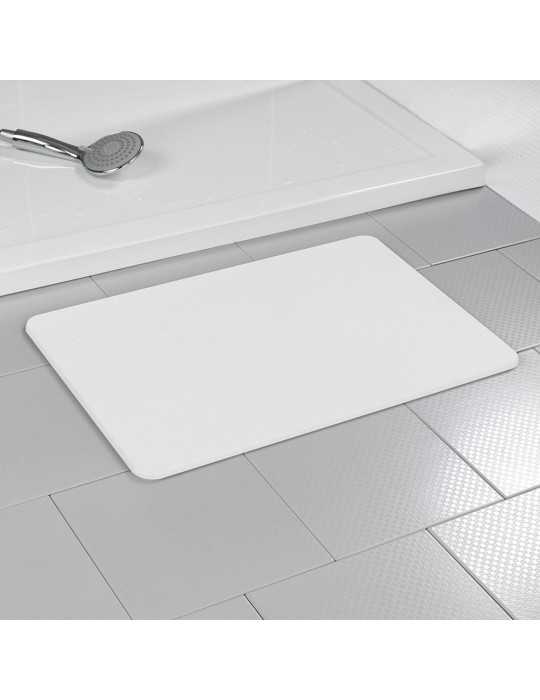 Alfombra de Baño Antideslizante de Diatomita, Blanco, 60 x 39 cm WENKO