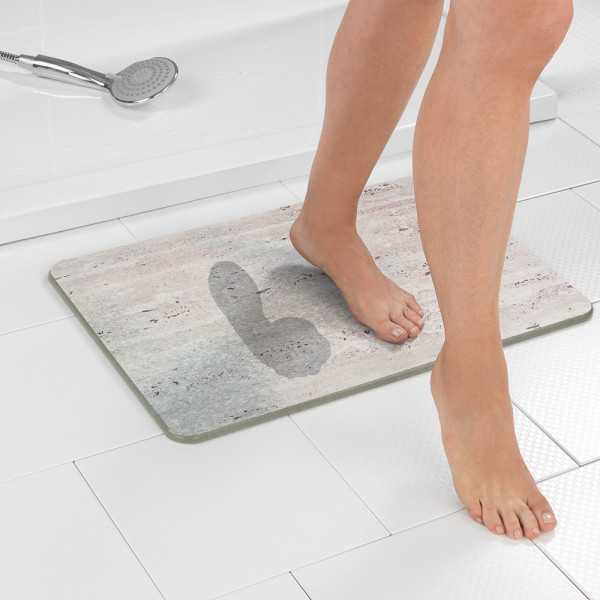 Alfombra de Baño Antideslizante de Diatomita, Granito, 60 x 39 cm WENKO
