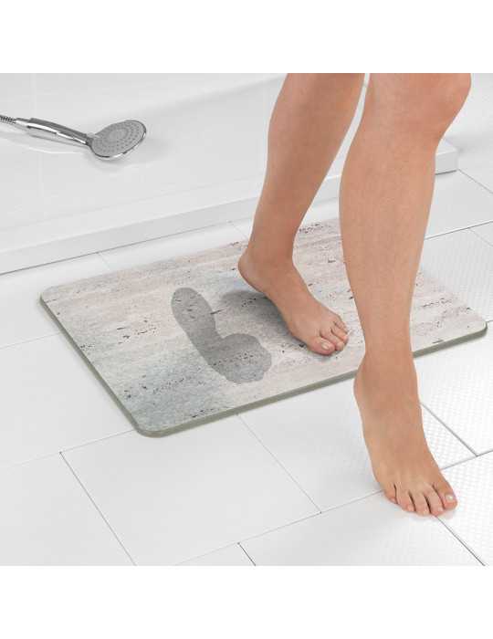 Alfombra de Baño Antideslizante de Diatomita, Granito, 60 x 39 cm WENKO