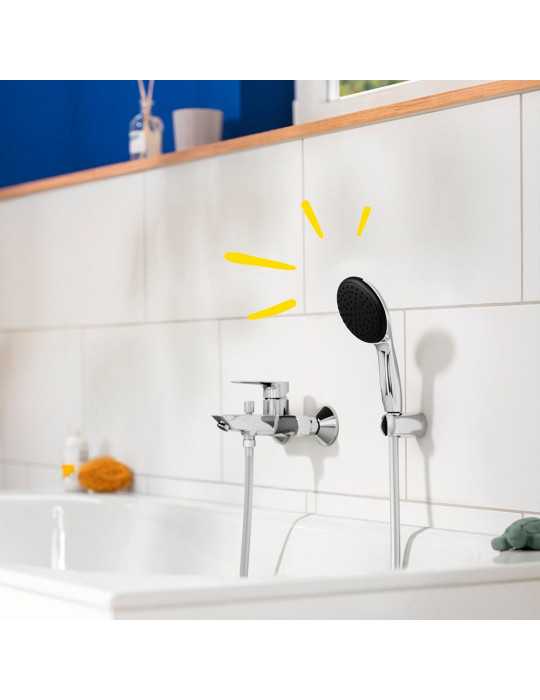 Conjunto de Ducha Serie Vitalio Star 110 con Mango 1 Función + Flexo 1,75 cm + Soporte Pared GROHE