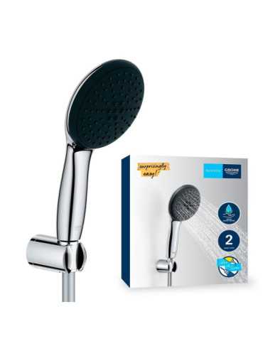 Conjunto de Ducha Serie Vitalio Star 110 con Mango 2 Funciones + Flexo 1,75 cm + Soporte Pared GROHE