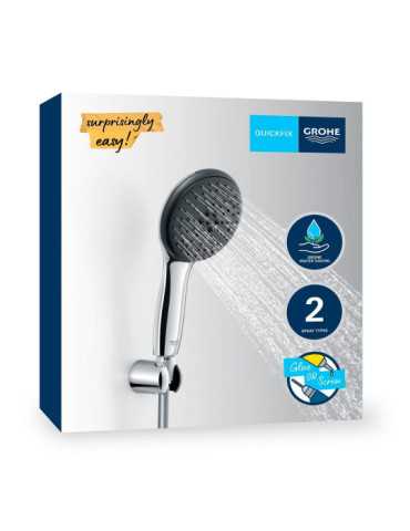 Conjunto de Ducha Serie Vitalio Star 110 con Mango 2 Funciones + Flexo 1,75 cm + Soporte Pared GROHE 2