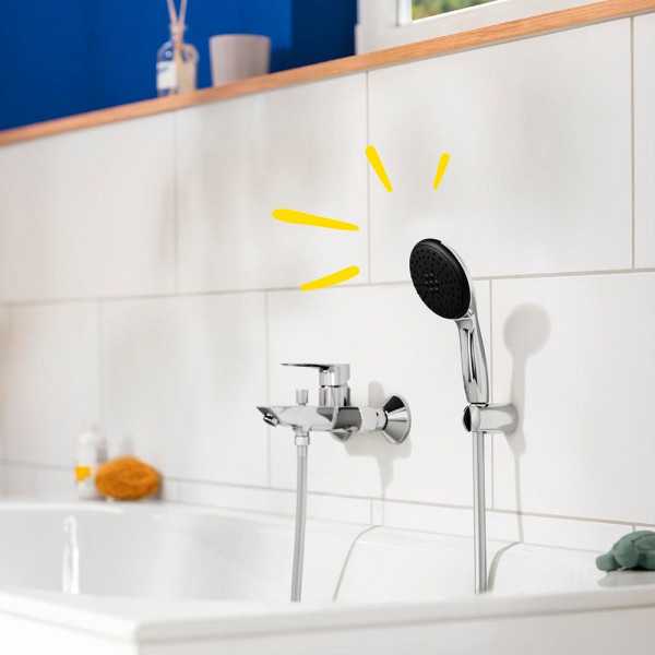 Conjunto de Ducha Serie Vitalio Star 110 con Mango 2 Funciones + Flexo 1,75 cm + Soporte Pared GROHE