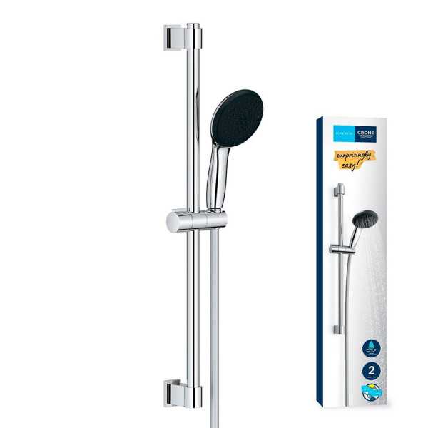 Conjunto de Ducha Serie Vitalio Star 110 con Mango 2 Funciones + Flexo 1,75 cm + Barra 60 cm GROHE