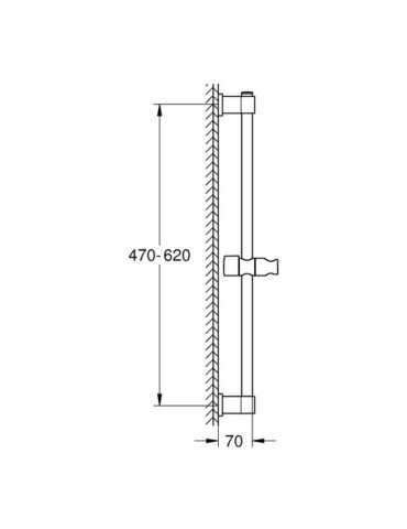 Barra de Ducha Serie Vitalio Universal con Acabado Cromado 60 cm GROHE 2
