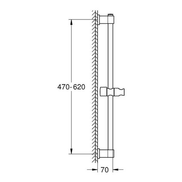 Barra de Ducha Serie Vitalio Universal con Acabado Cromado 60 cm GROHE